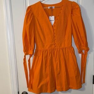 Showpo Bright Orange Button-Front Dress